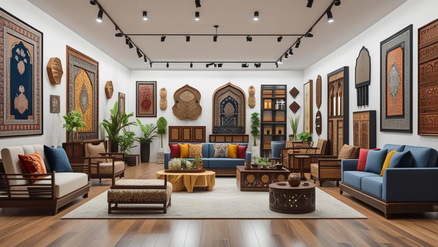 Pakistani showroom where finished desi and chinyoti furniture