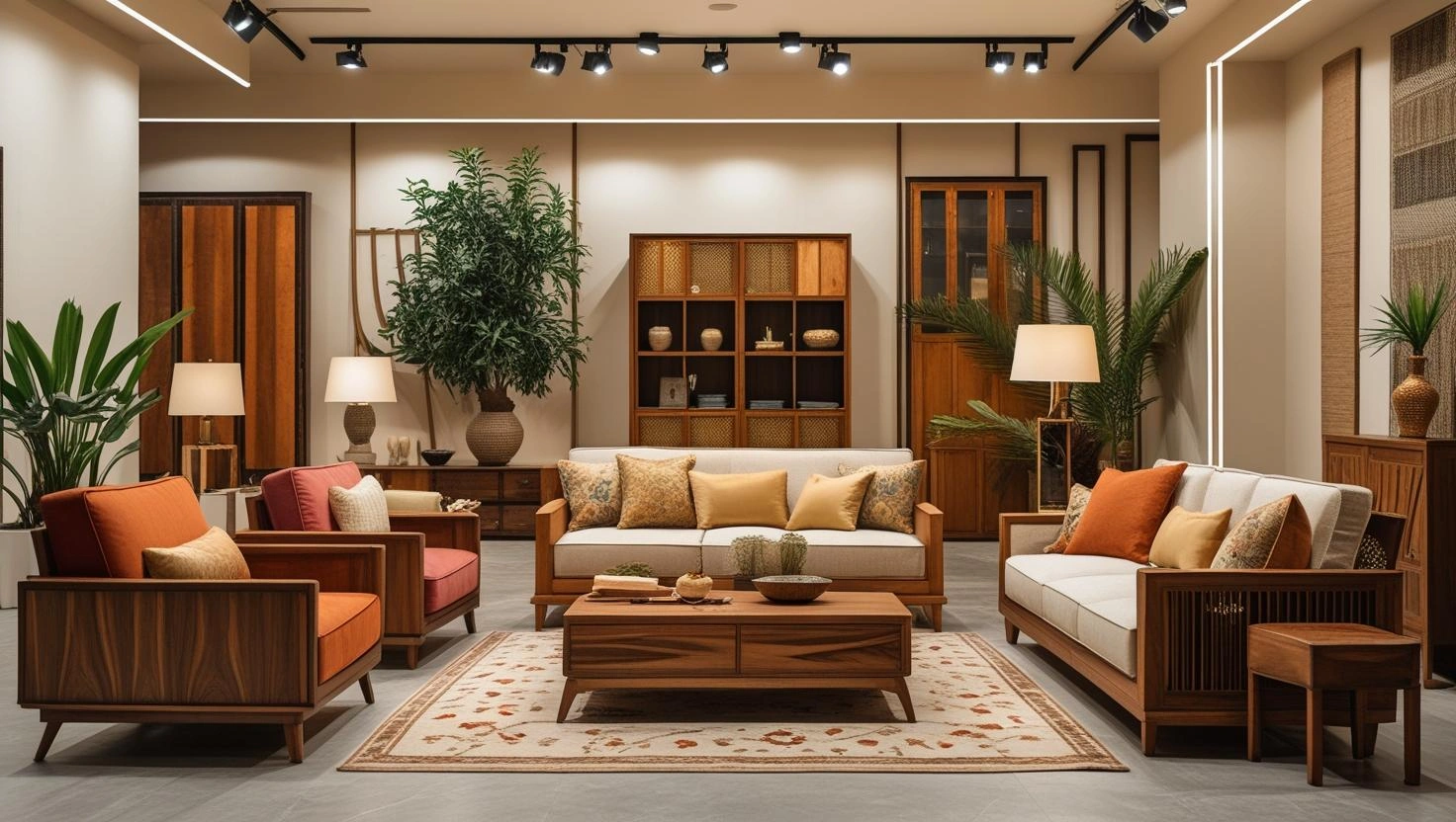 Pakistani showroom where finished furniture and other kind of furniture show