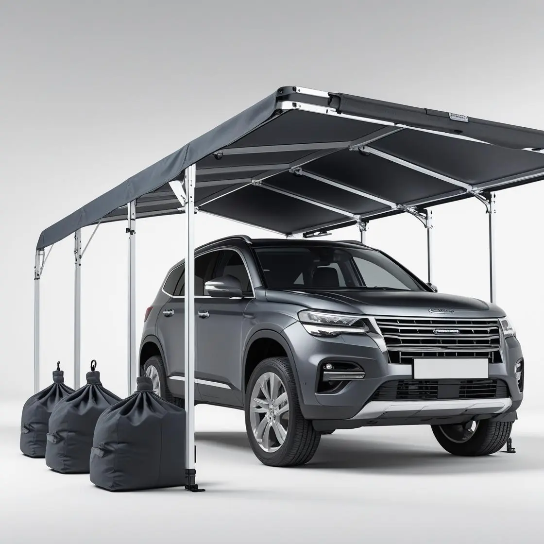 _Foldable aluminum car canopy with UV-block fabric protecti Foldable Aluminum Car Canopy with UV-Block Fabric - Image 1