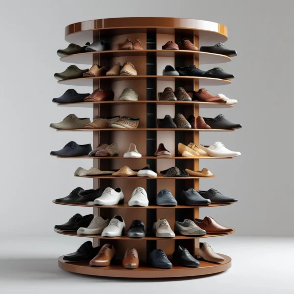Vertical Shoe Carousel Cabinet (40-Pair Capacity)